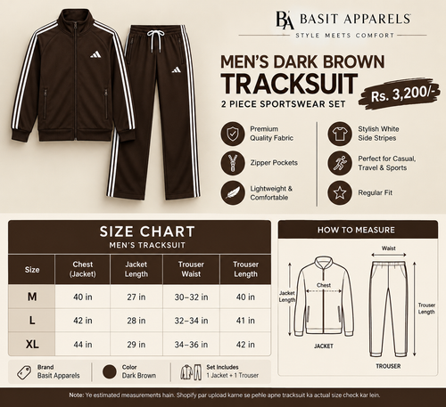Men’s Dark Brown Premium Tracksuit – 2 Piece